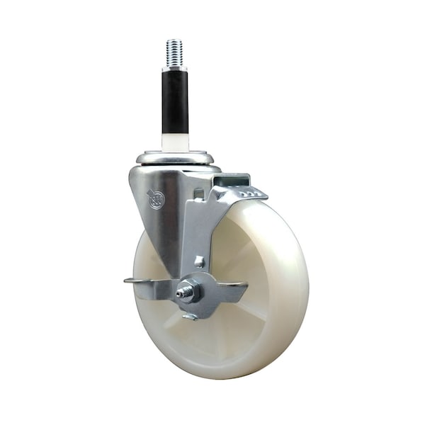 5'' SS Nylon Swivel 7/8'' Expanding Stem Caster with Brake